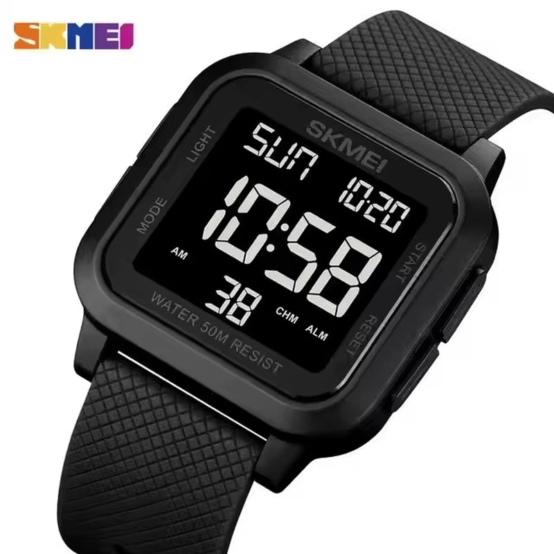 SKMEI 1894 Outdoor Sports Watch Men LED Display Digital Watch Waterproof Calendar Electronic Alarm Clock Reloj Hombre Wristwatch