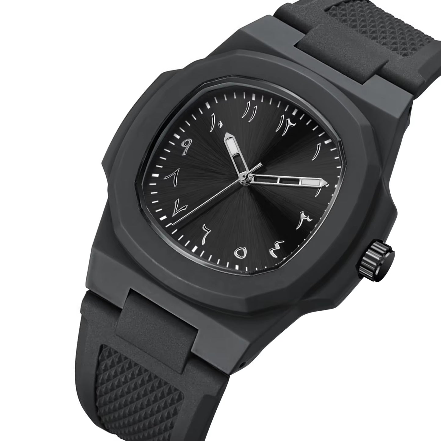 Custom Logo Square Luminous Silicone Quartz Wristwatches Waterproof Arabic Dial Watches Men Wrist Reloj Hombre
