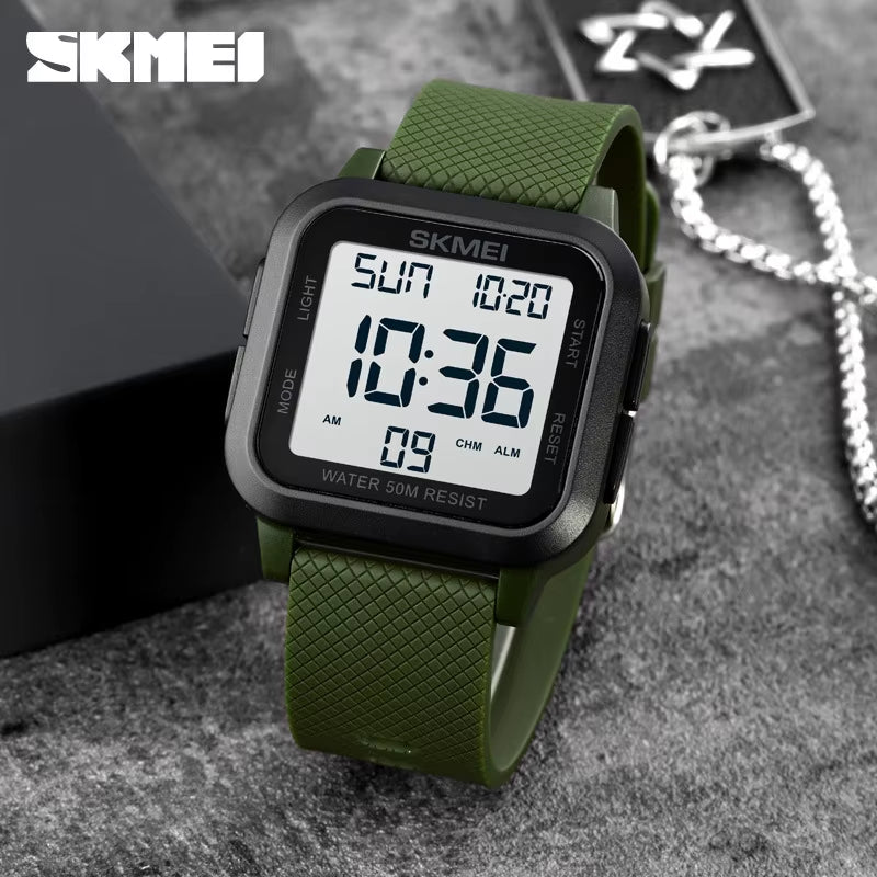 SKMEI 1894 Outdoor Sports Watch Men LED Display Digital Watch Waterproof Calendar Electronic Alarm Clock Reloj Hombre Wristwatch