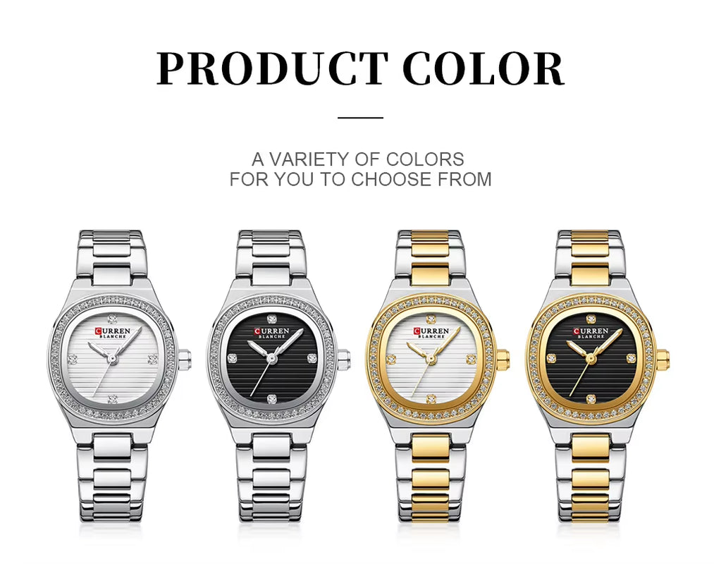 CURREN Waterproof Women Watch Top Brand Luxury Lady Girl Wristwatch Elegant Stainless Steel Bracelet Classic Female Clock 9101