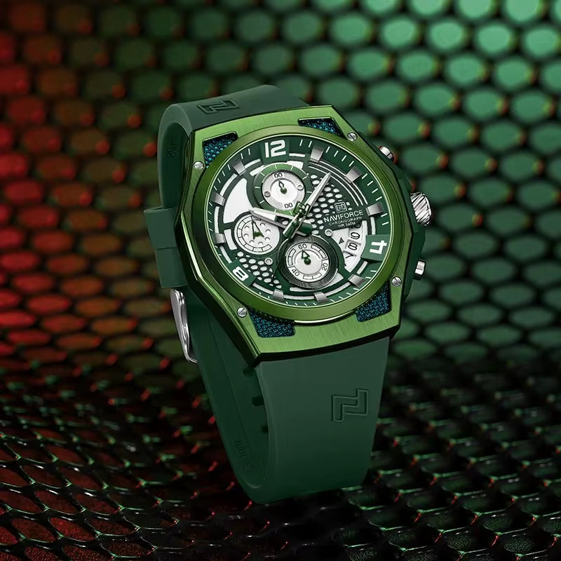 Top Brand NAVIFORCE 8051 Hot Sale Luxury Original Sport Chronograph Watches Men Wrist Quartz Waterproof Male Gift Wristwatch