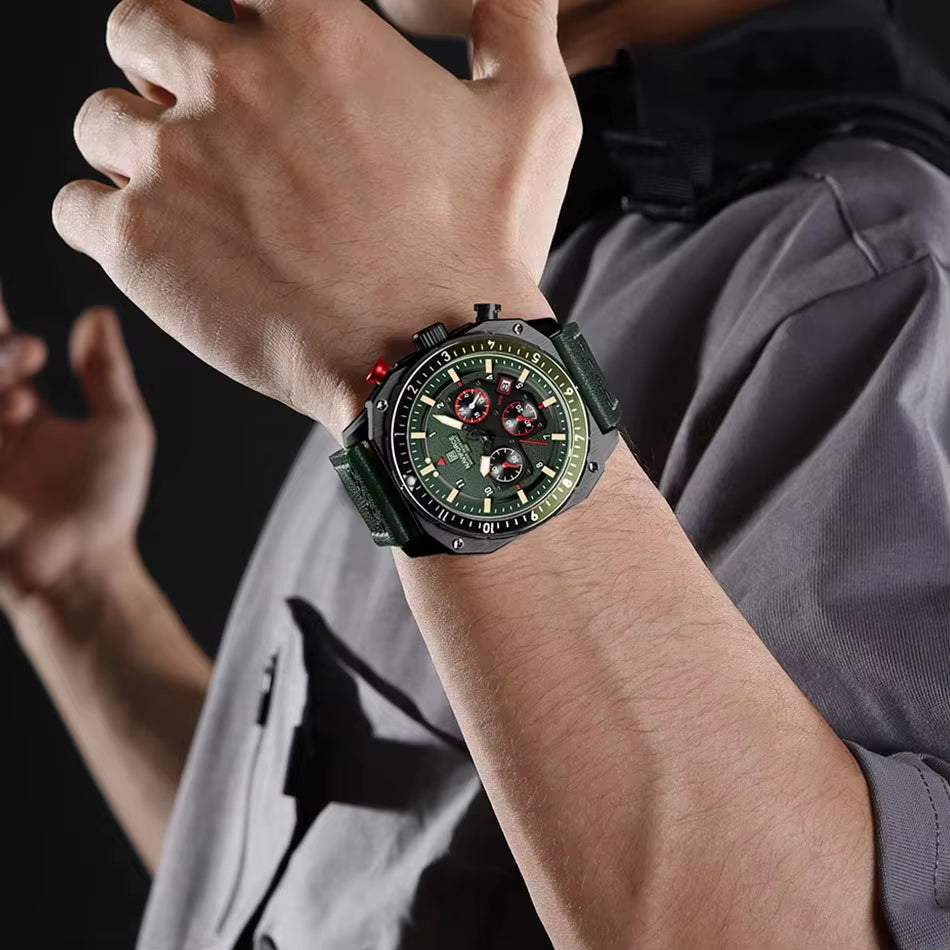 NAVIFORCE Top Brand Luxury Watch Fashion Quartz Men'S Wrist Watch Relogio Masculino Leather Band Multifunctional Man Watches