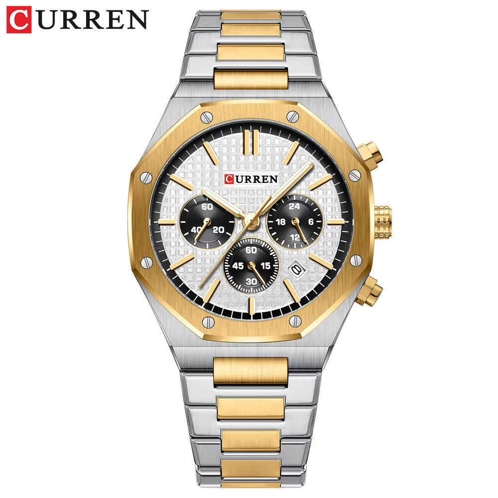 CURREN 8440 TitanGold – Six Needle Stainless Steel Quartz Watch