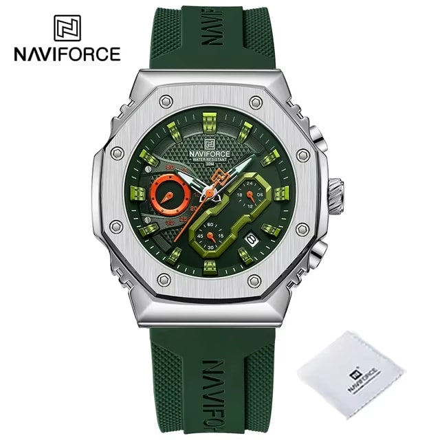 NAVIFORCE TrackPro 2025 – Stylish Silicone Band Chronograph Timepiece