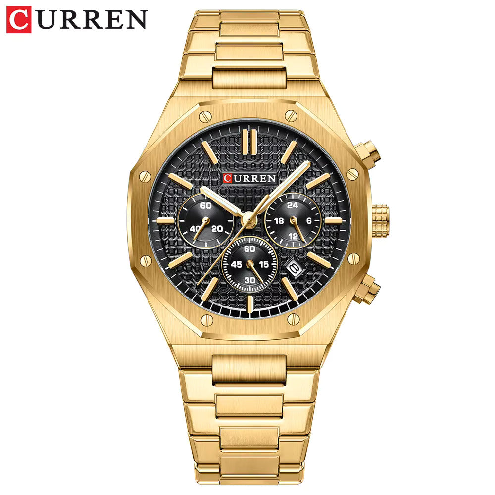CURREN 8440 TitanGold – Six Needle Stainless Steel Quartz Watch