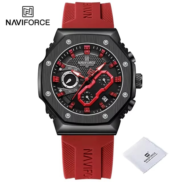 NAVIFORCE TrackPro 2025 – Stylish Silicone Band Chronograph Timepiece