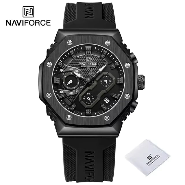 NAVIFORCE TrackPro 2025 – Stylish Silicone Band Chronograph Timepiece