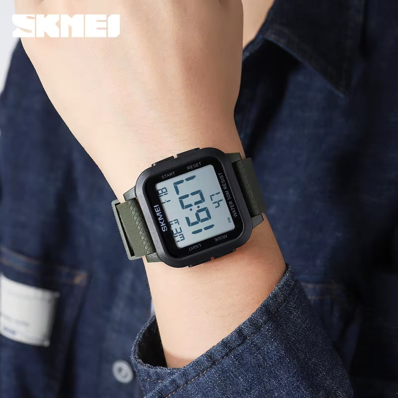 SKMEI 1894 Outdoor Sports Watch Men LED Display Digital Watch Waterproof Calendar Electronic Alarm Clock Reloj Hombre Wristwatch