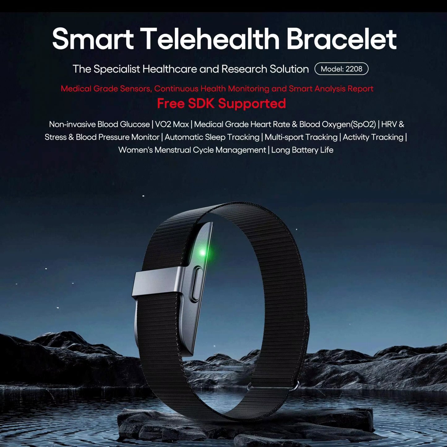 For Smartband for Health Management Heart Rate Monitor Blood Pressure Tracker for Android Users