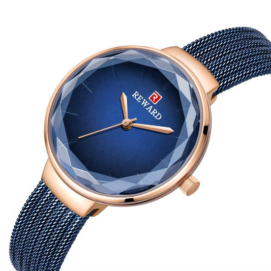 Ladies REWARD Watches Luxury Stainless Steel Mesh Band Women Bracelet Watch Female Clock Relogio Feminino Montre Femme