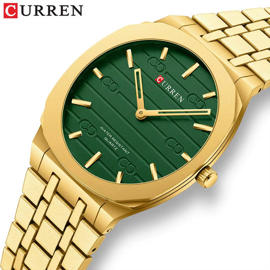 New CURREN 8444 Men Simple Stylish Business Dial Watch Waterproof Quartz Wristwatch with Alloy Case Relogio Masculino