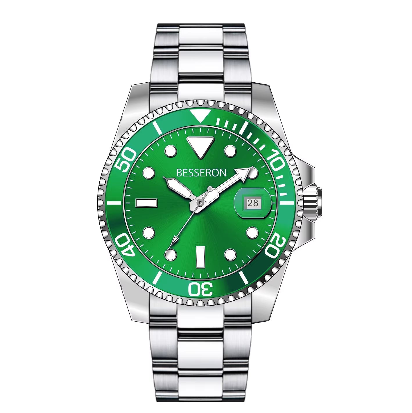 Besseron 8215 Mechanical Movement Luxury Stainless Steel Band Mechanical Watches Luminous Automatic Watches Men